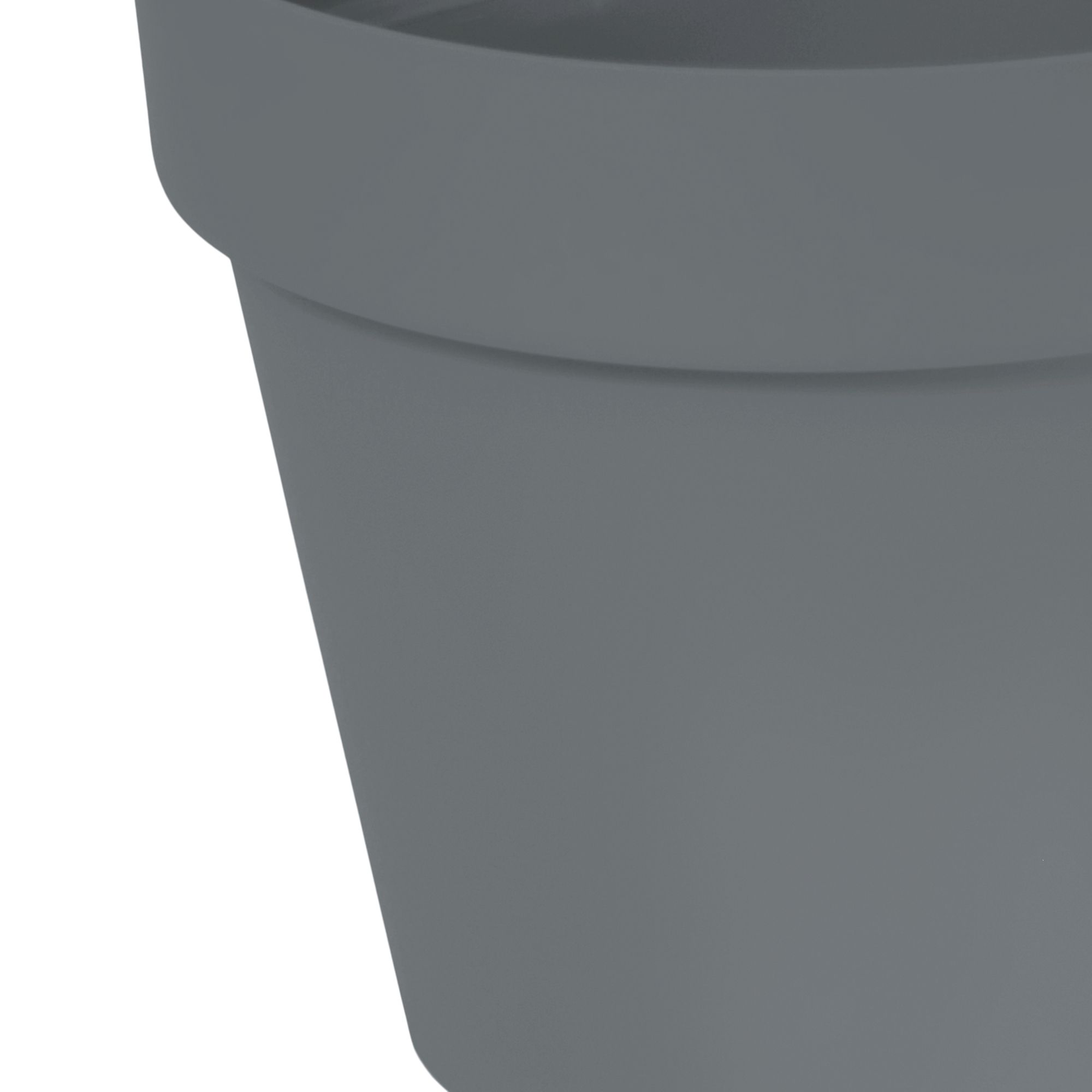 Blooma Nurgul Dark grey Plastic Circular Plant pot (Dia)20cm