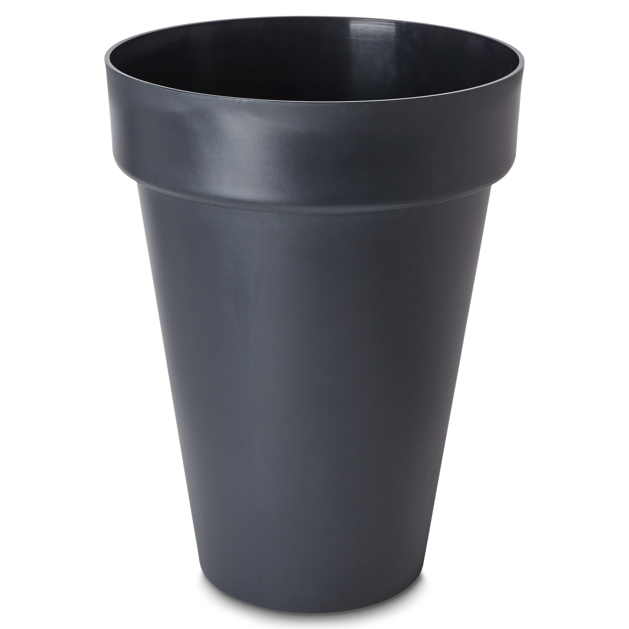 Blooma Nurgul Dark grey Plastic Tall Circular Plant pot (Dia)40cm