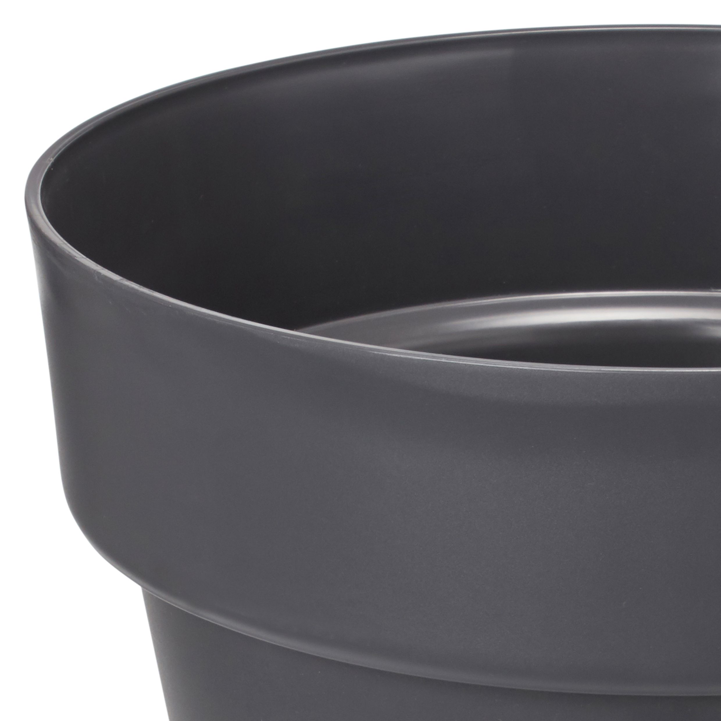 Blooma Nurgul Dark grey Plastic Tall Circular Plant pot (Dia)40cm
