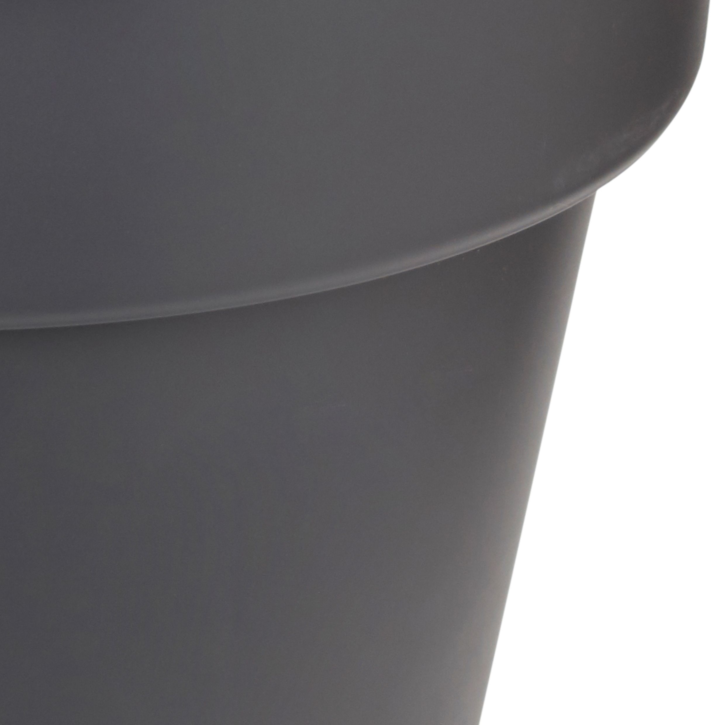 Blooma Nurgul Dark grey Plastic Tall Circular Plant pot (Dia)40cm