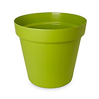 Blooma Nurgul Green Plastic Round Plant pot (Dia)20cm