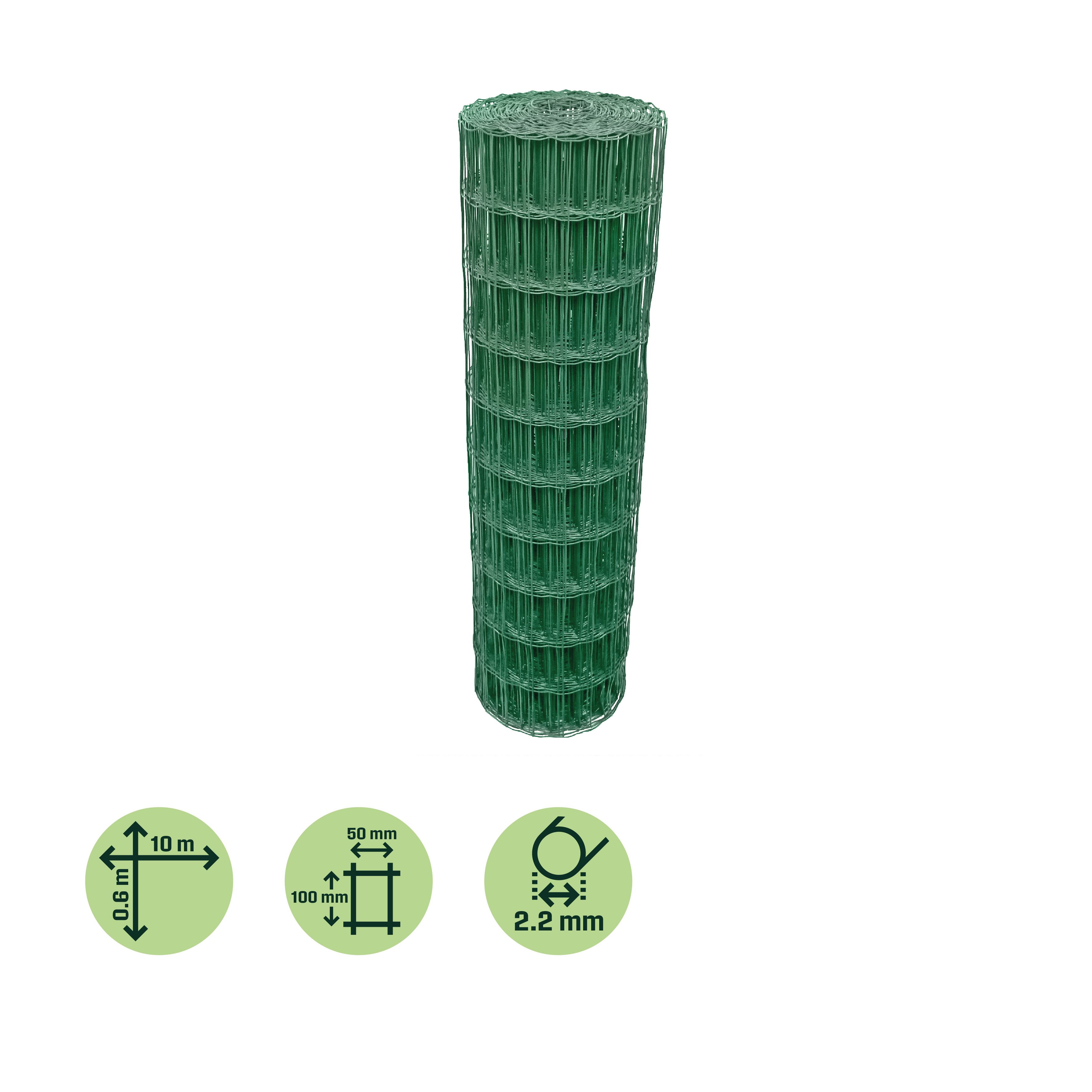 Blooma PVC-coated Steel Wire mesh roll, (L)10m (H)0.6m