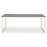 Blooma Riccia Grey & white Metal 4 seater Table