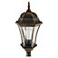 Blooma Richelieu Gold effect Mains-powered 1 lamp Halogen 6 faces Post lantern (H)1100mm