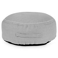 Blooma Rural Round handled Woven Concrete grey Round Pouffe