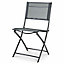 Blooma Saba Anthracite Metal 4 seater Table & chair set