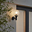 Blooma Sherbrooke Adjustable Matt Black Halogen PIR Motion sensor Outdoor Ball Wall light
