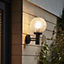 Blooma Sherbrooke Matt Black Mains-powered Halogen Outdoor Ball Wall light