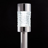 Blooma Solar Silver effect Solar-powered LED Outdoor Spike light