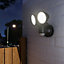 Blooma Stata Adjustable Matt Black LED PIR Outdoor Wall light 16W