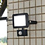 Blooma Telamon Matt Black LED PIR Motion sensor Outdoor Security light 12.5W