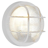 Blooma Thetis Matt White Mains-powered Outdoor Cage Wall light