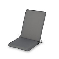 Blooma Tiga Steel grey Plain Rectangular High back seat cushion (L)94cm x (W)40cm