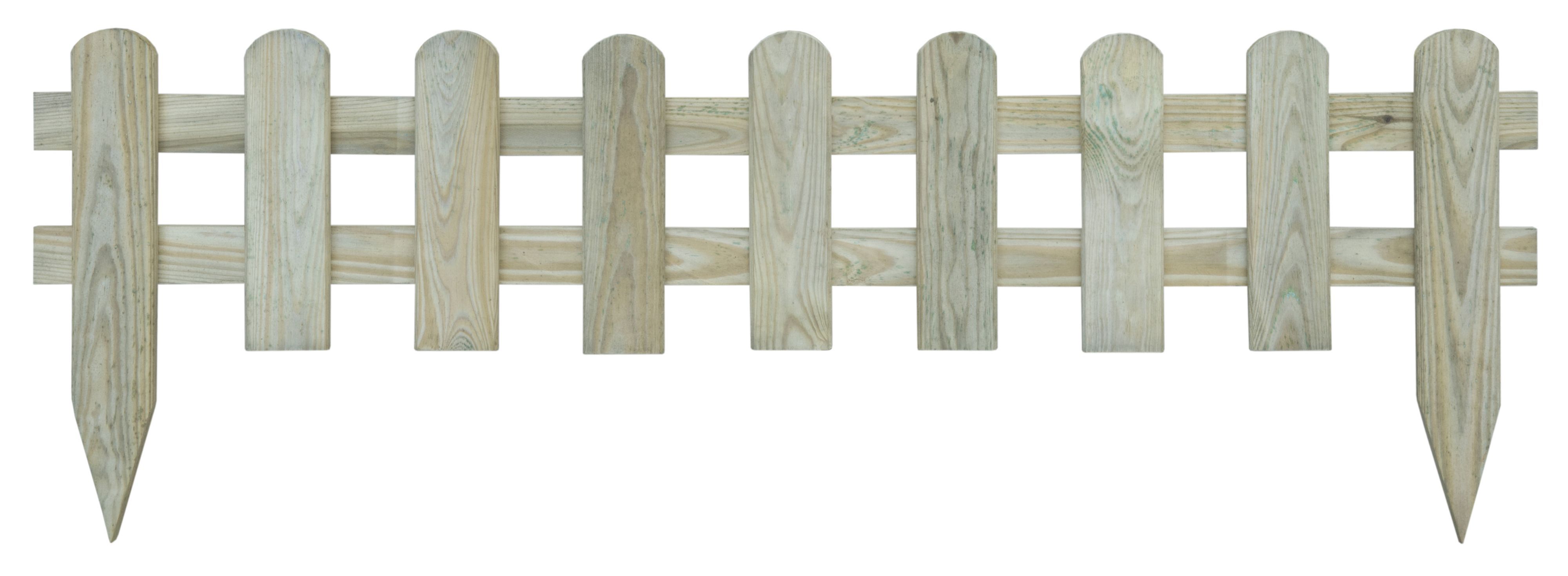 Blooma Tsugaru Pressure treated Wooden Picket fence W 1.1m H 0.25m Pack of 3