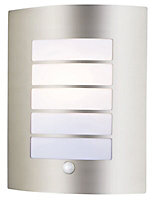 Blooma Tuscana Stainless steel effect PIR Outdoor Wall light 40W