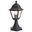 Blooma Varennes Black Mains-powered 1 lamp Halogen 4 faces Post lantern (H)370mm