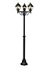 Blooma Varennes Black Mains-powered 3 lamp Halogen 4 faces Post lantern (H)2080mm
