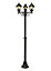 Blooma Varennes Black Mains-powered 3 lamp Halogen 4 faces Post lantern (H)2080mm