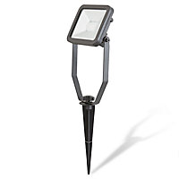 Blooma Weyburn L3291G Black Mains-powered Cool white LED Spike floodlight 800lm