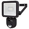 Blooma Weyburn L3291S-B Black Mains-powered Cool white Outdoor LED PIR Floodlight 800lm