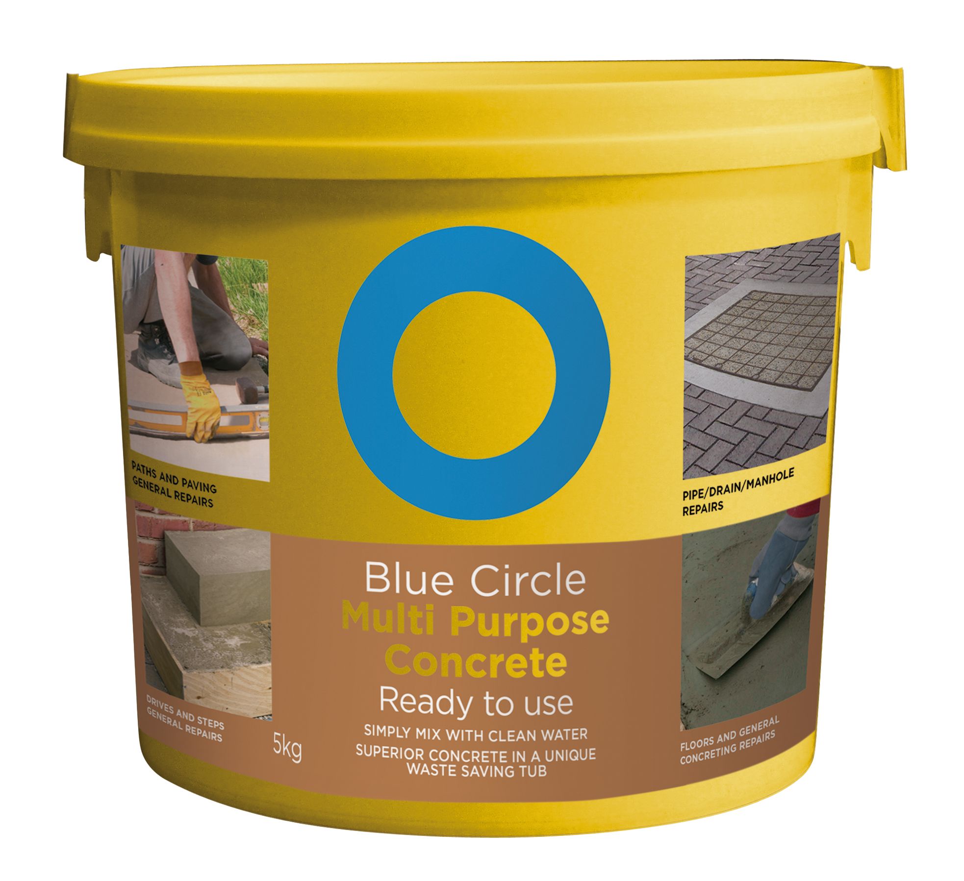 Image of Blue Circle Multipurpose Concrete, 5kg Tub - Ready mixed