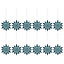 Blue Glitter effect Plastic Snowflake Decoration, Set of 12