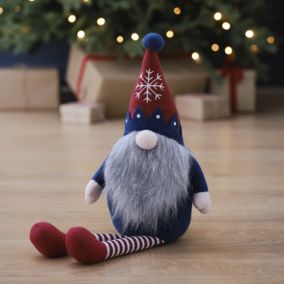 Blue Indoor Gonk with long legs Christmas decoration