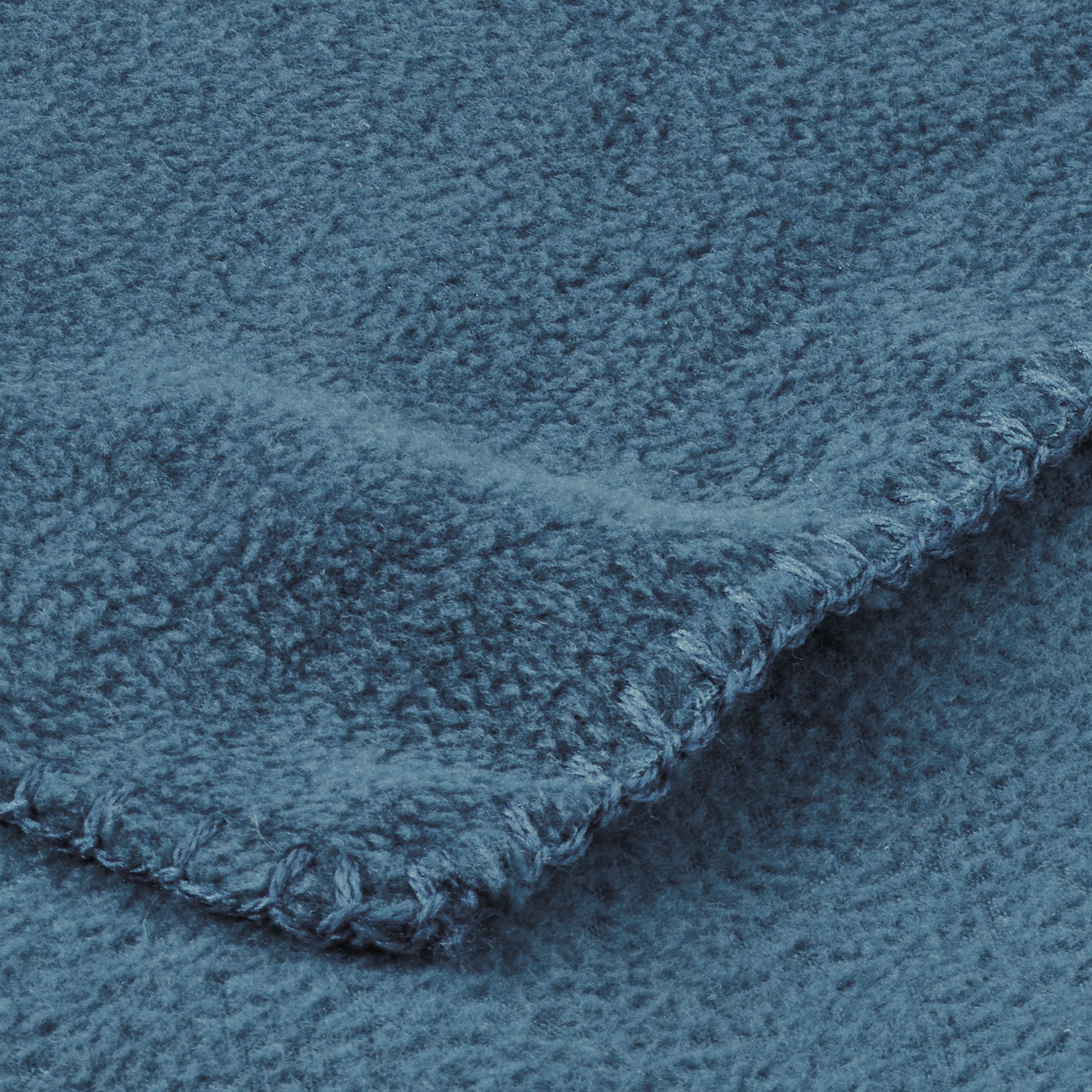 Blue Plain Fleece Throw