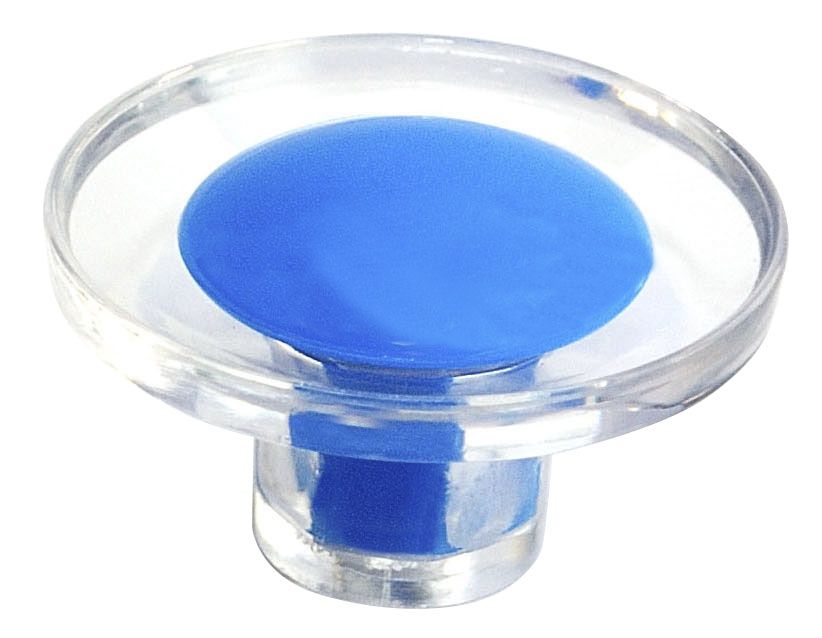 Blue Plastic Round Button Furniture Knob (Dia)40mm