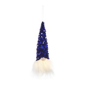 Blue Small Sequin hat Gnome Electrical christmas decoration