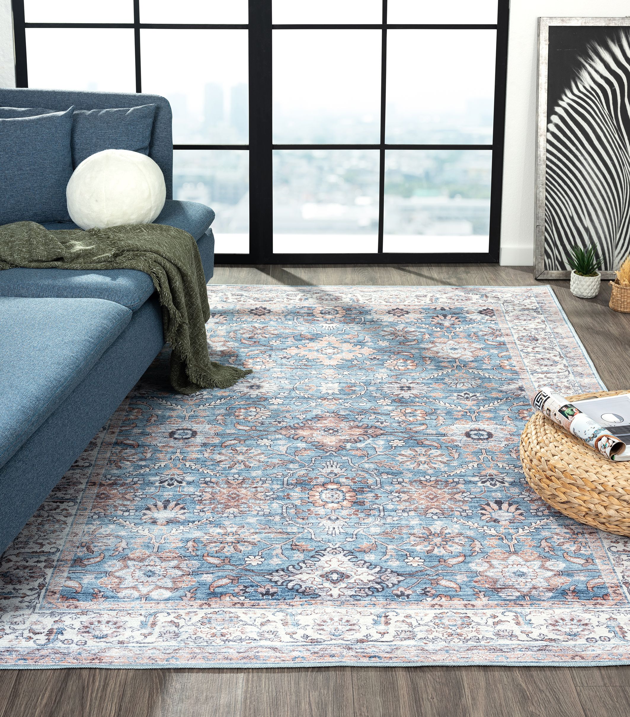 Blue Traditional Rug 170cmx120cm