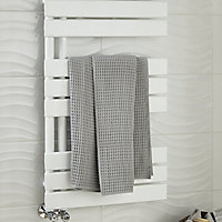 Blyss Boxwood, White Vertical Towel warmer (W)500mm x (H)900mm