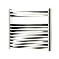 Blyss Electric Chrome effect Curved Towel warmer (W)550mm x (H)500mm