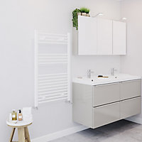 Blyss Electric White Flat Towel warmer (W)600mm x (H)1000mm