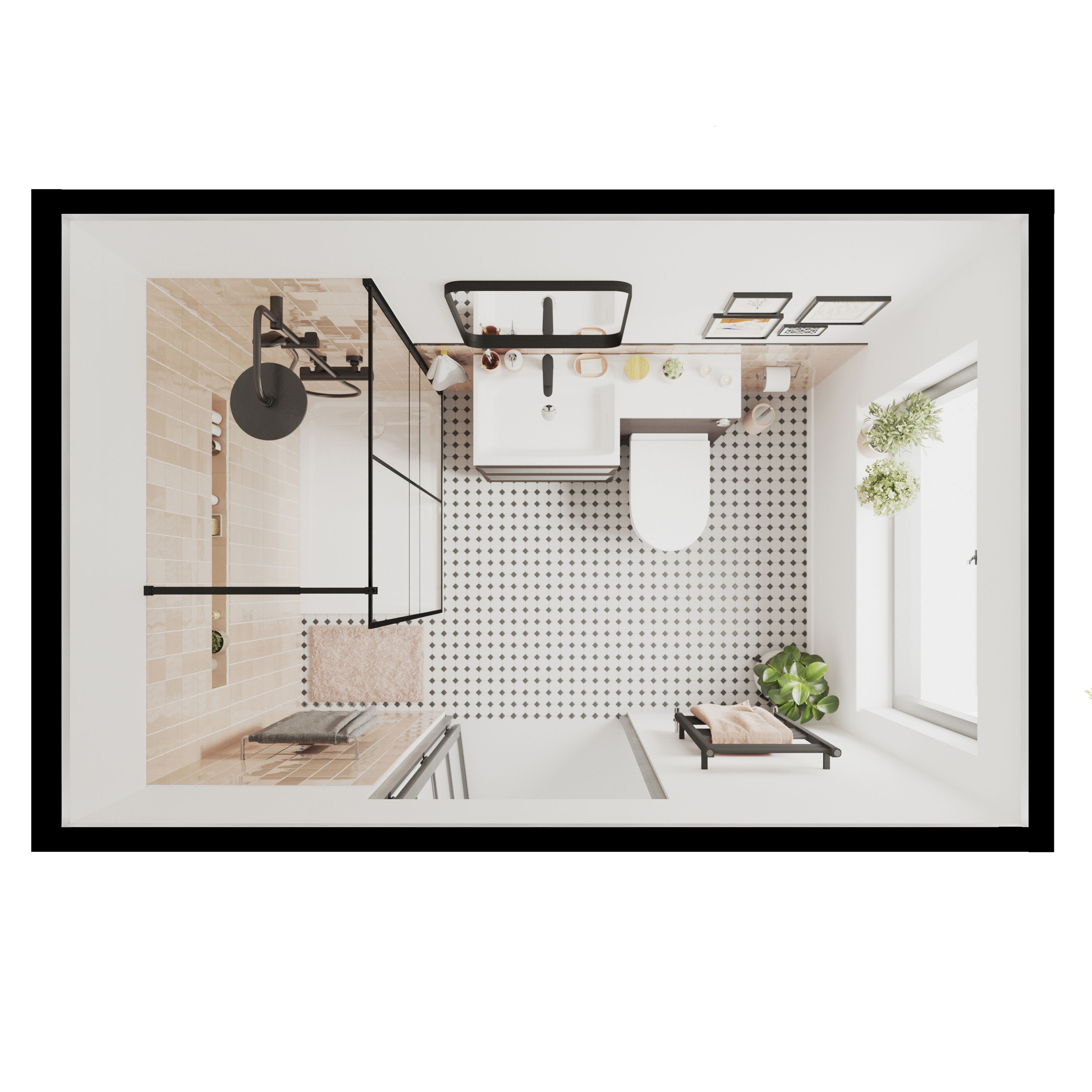 Blyss Ellesmere Anthracite Flat Towel warmer (W)450mm x (H)974mm