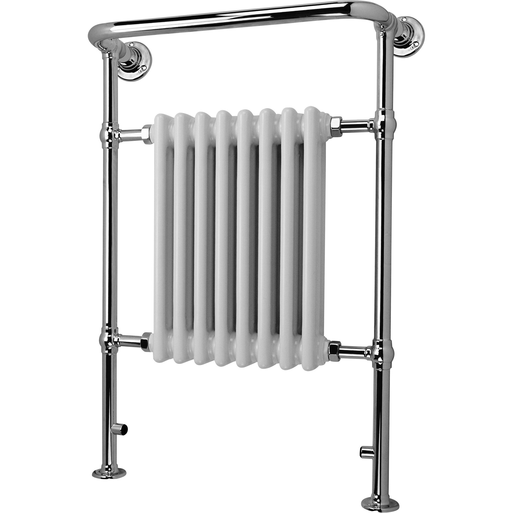 Blyss Victoria White Chrome effect Towel warmer (W)659mm x (H)952mm