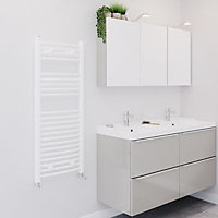 Blyss White Curved Towel warmer (W)450mm x (H)1070mm