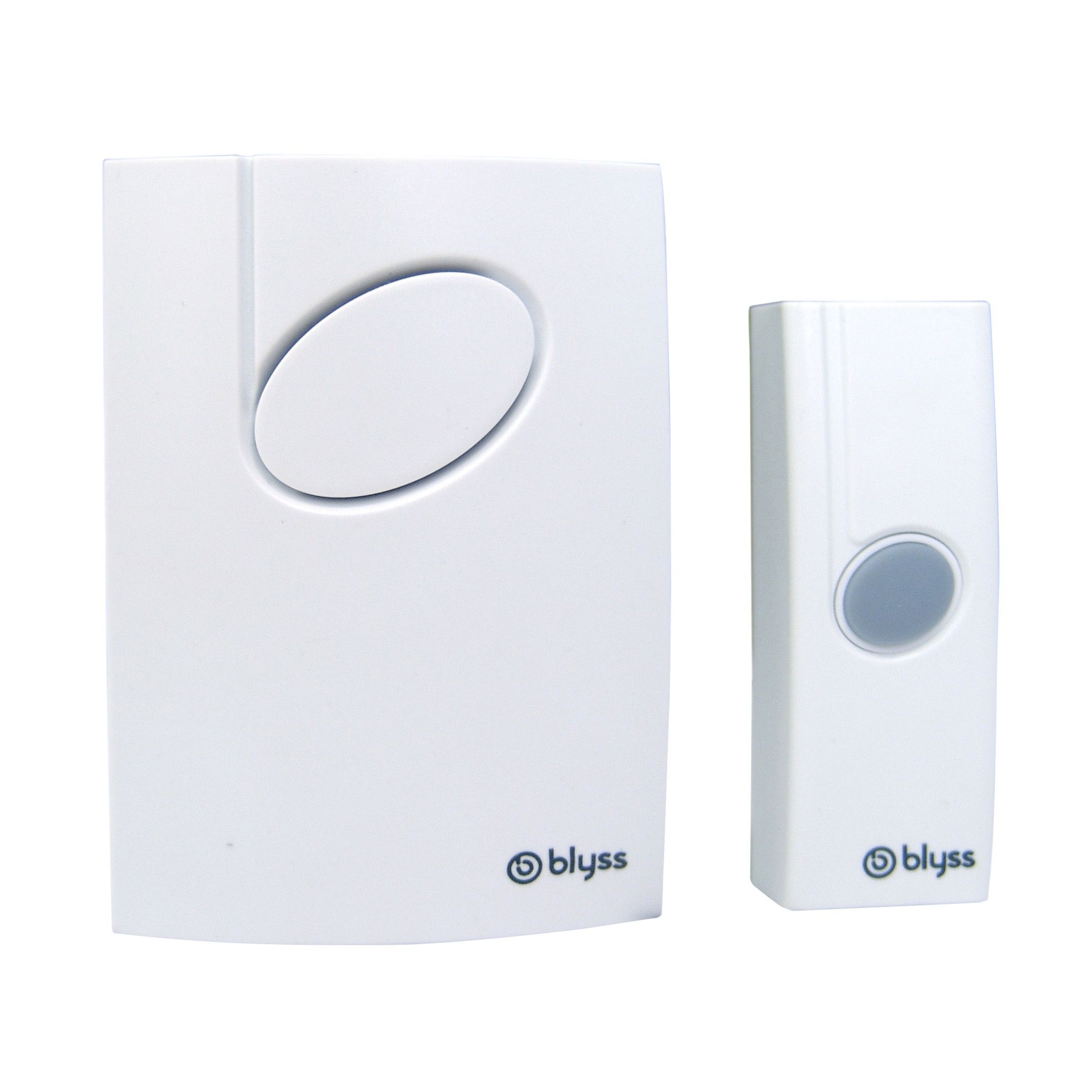 Blyss White Wireless Batterypowered Door chime kit B804 Tradepoint