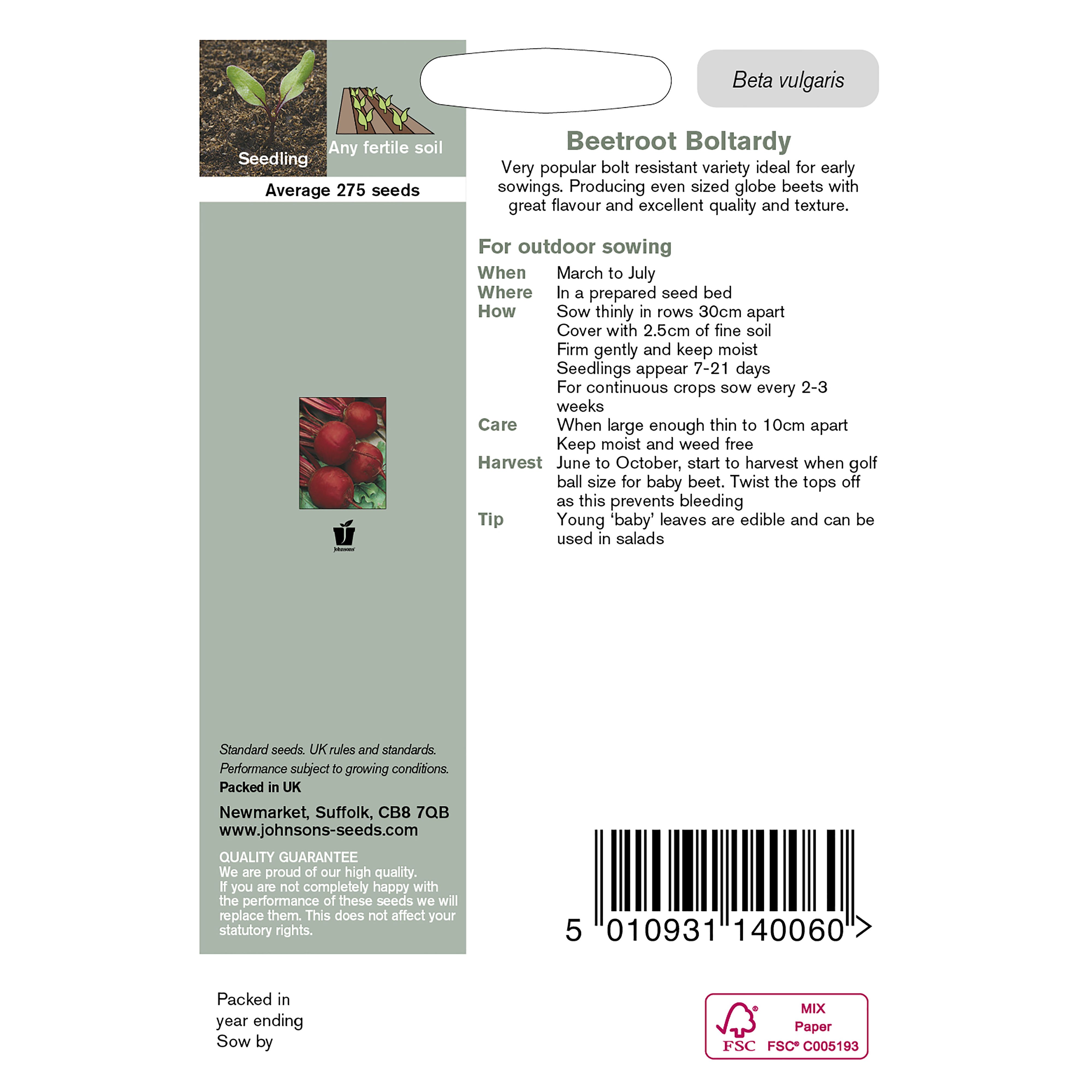 Boltardy Beetroot Seed