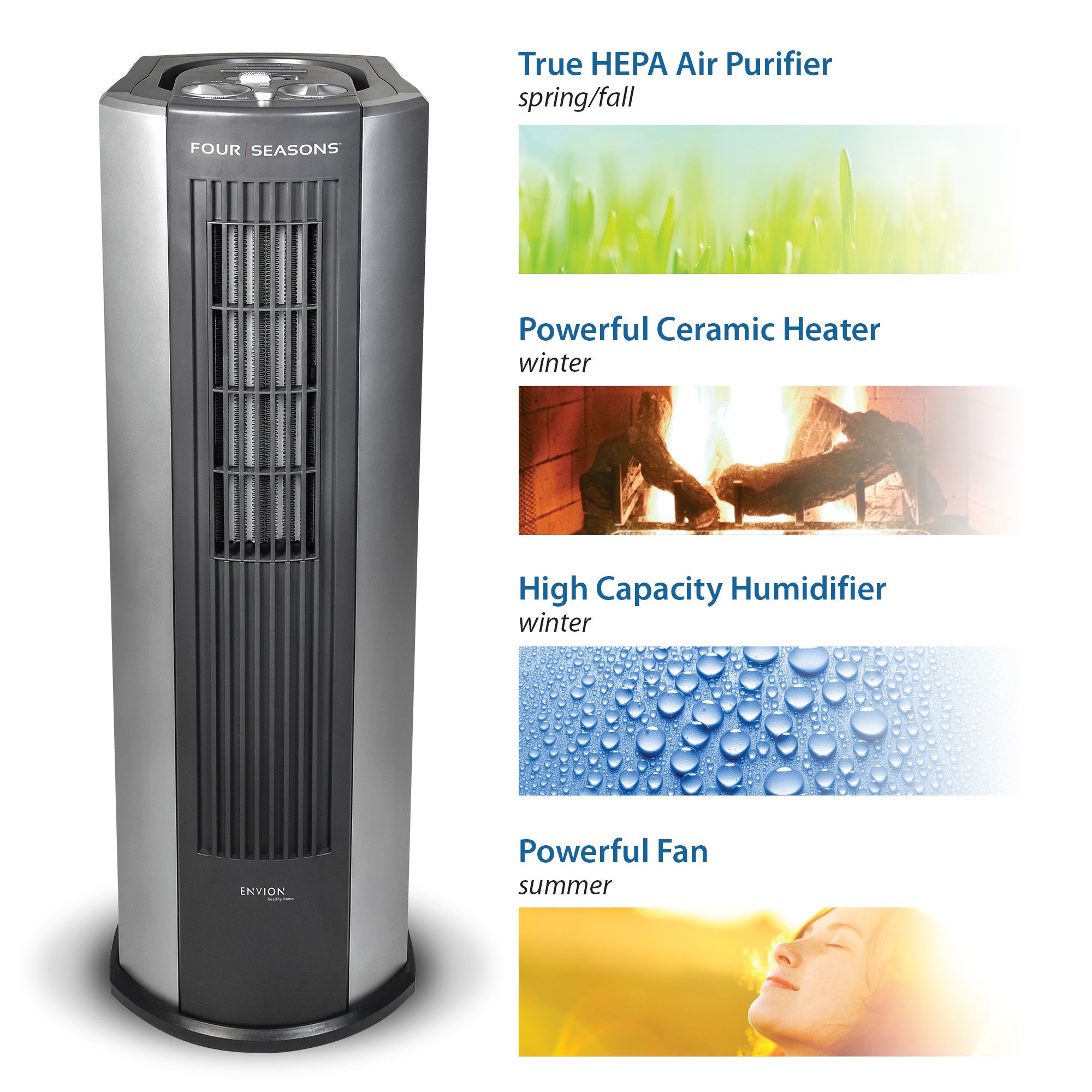 Boneco Four Seasons 4 in 1 Dark Grey Air circulator