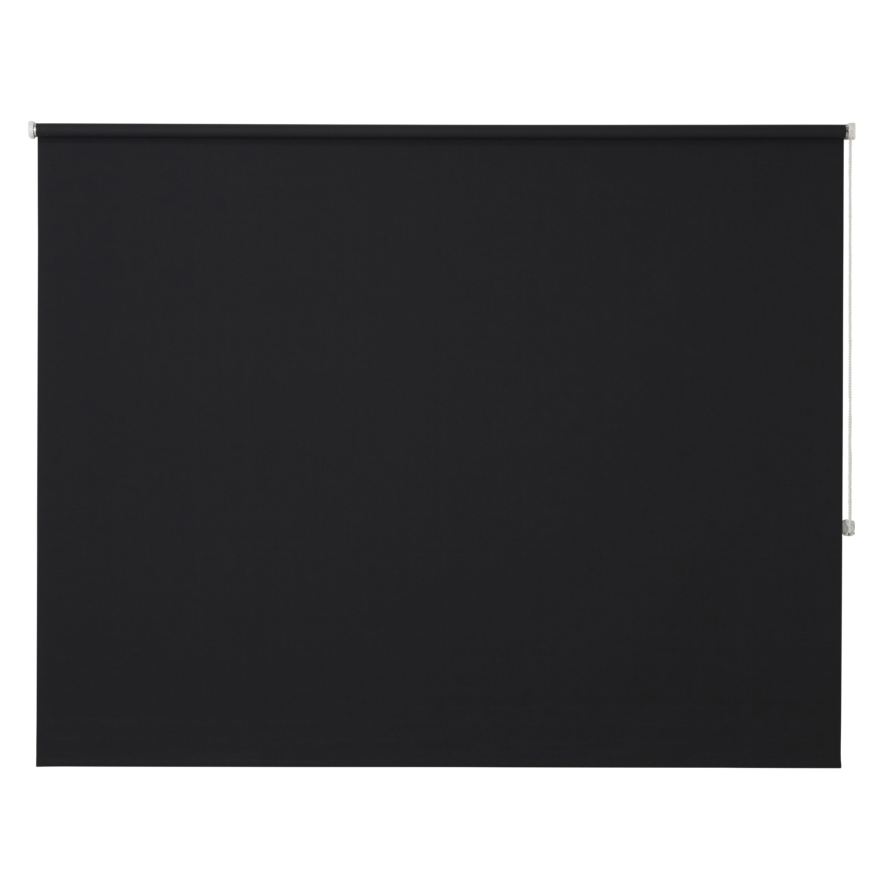 Boreas Corded Black Plain Blackout Roller blind (W)180cm (L)180cm