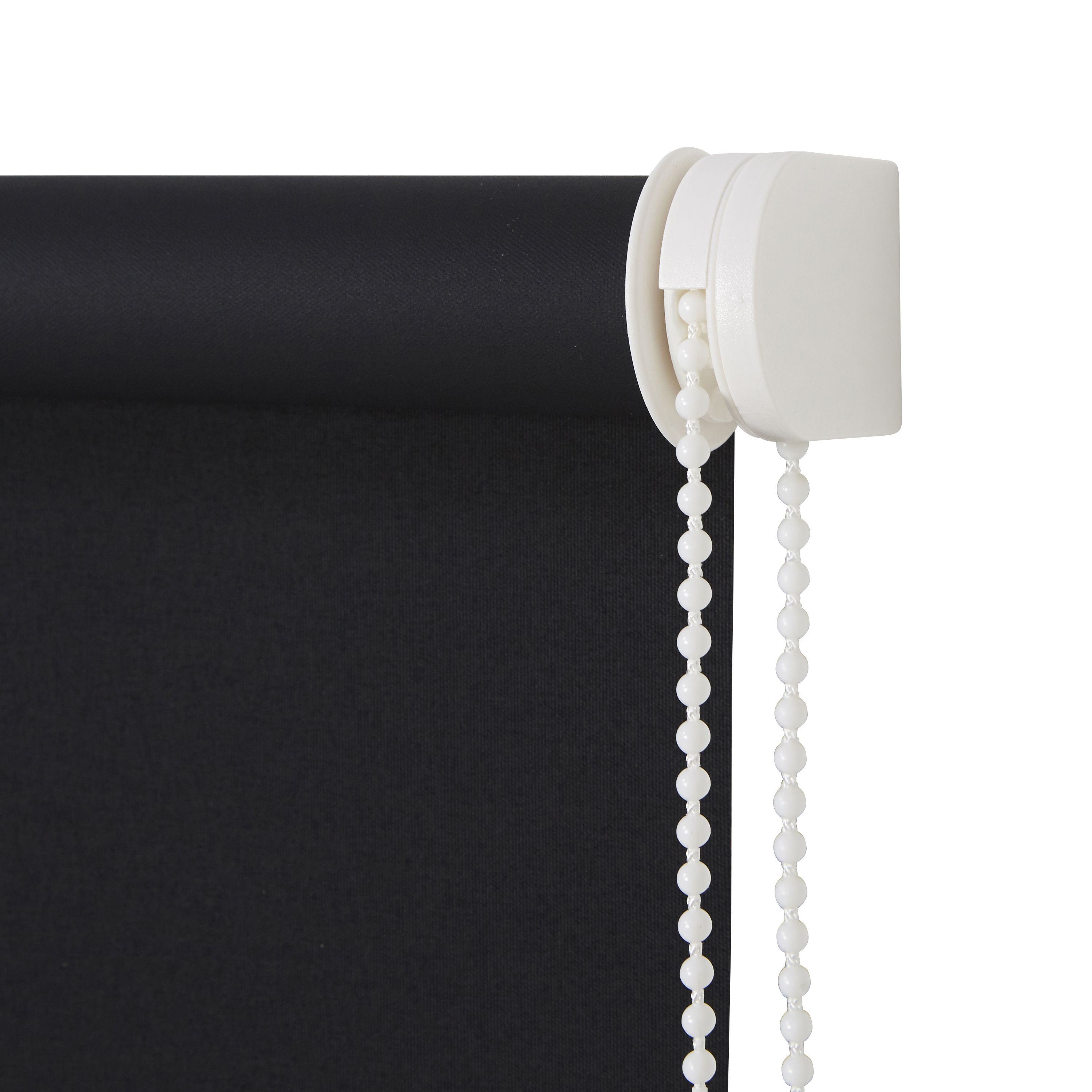 Boreas Corded Black Plain Blackout Roller blind (W)180cm (L)180cm