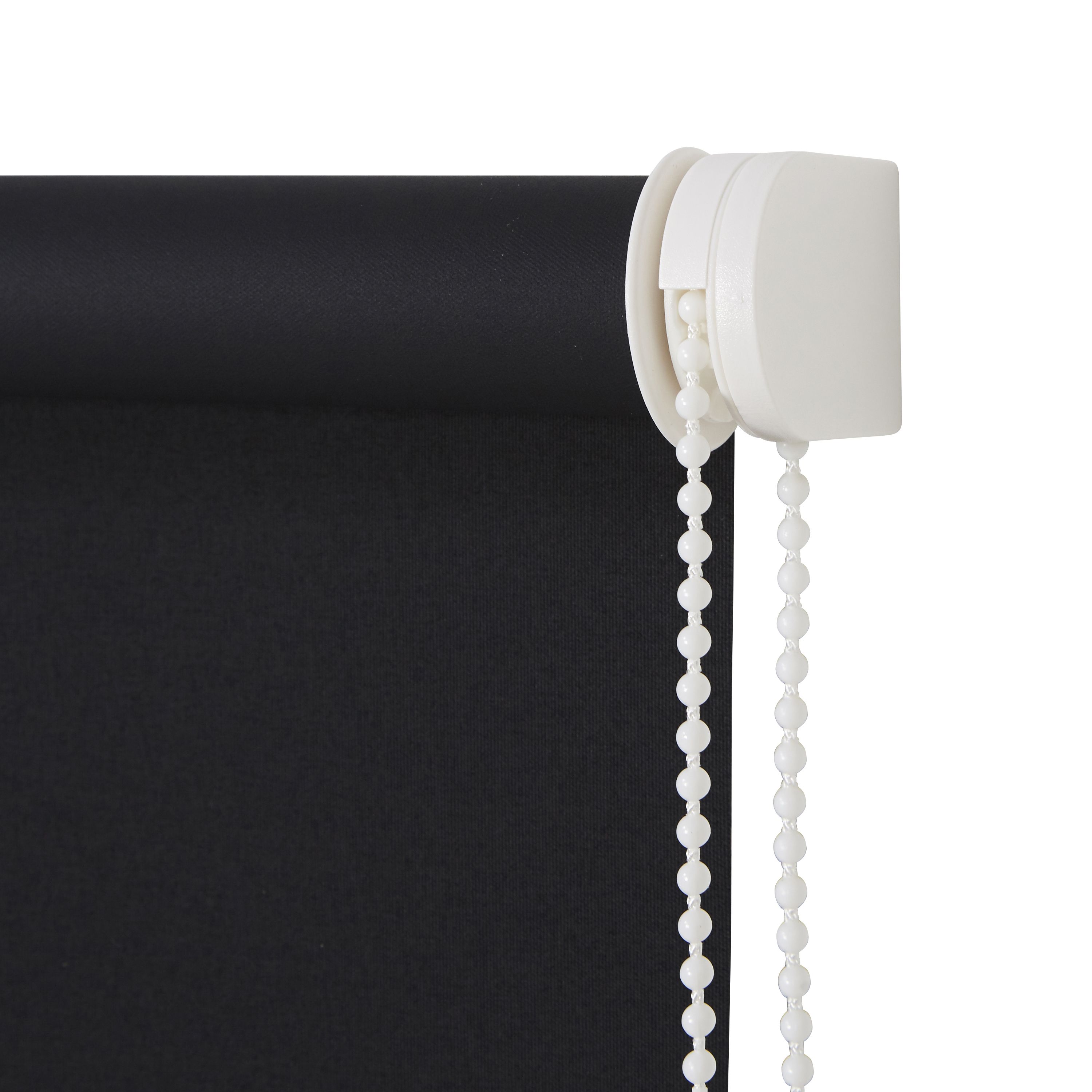 Boreas Corded Black Plain Blackout Roller blind (W)90cm (L)180cm