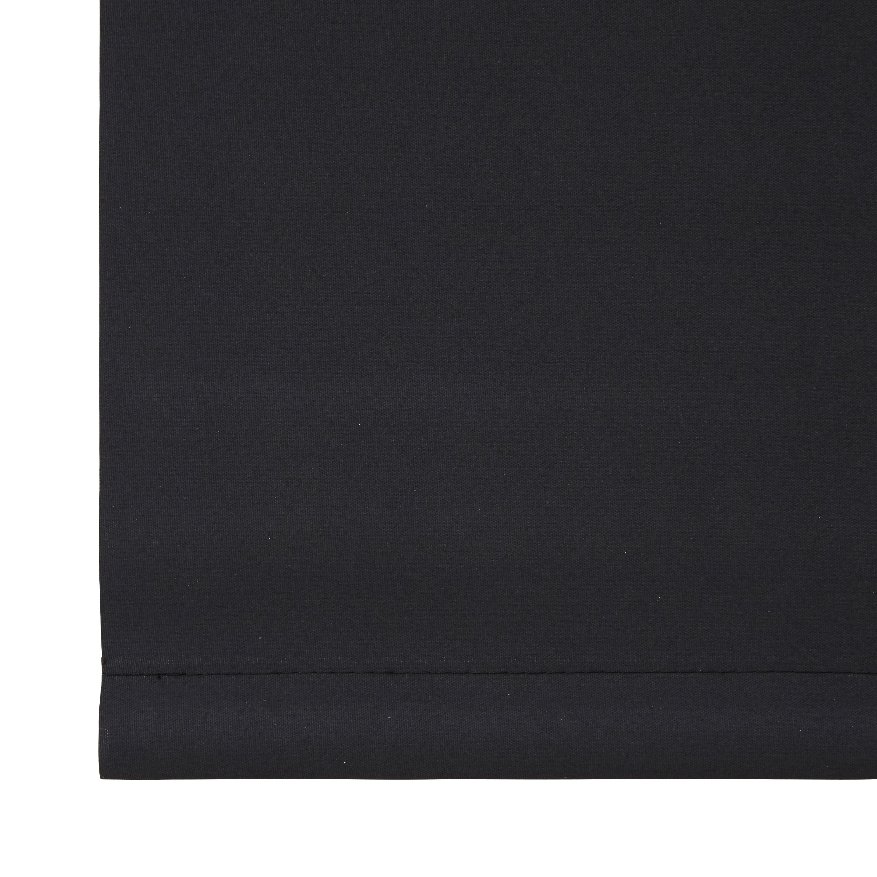 Boreas Corded Black Plain Blackout Roller blind (W)90cm (L)180cm