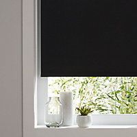 Boreas Corded Black Plain Blackout Roller blind (W)90cm (L)180cm