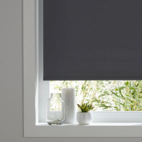 Boreas Corded Grey Plain Blackout Roller blind (W)60cm (L)180cm