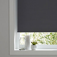 Boreas Corded Grey Plain Blackout Roller blind (W)90cm (L)180cm
