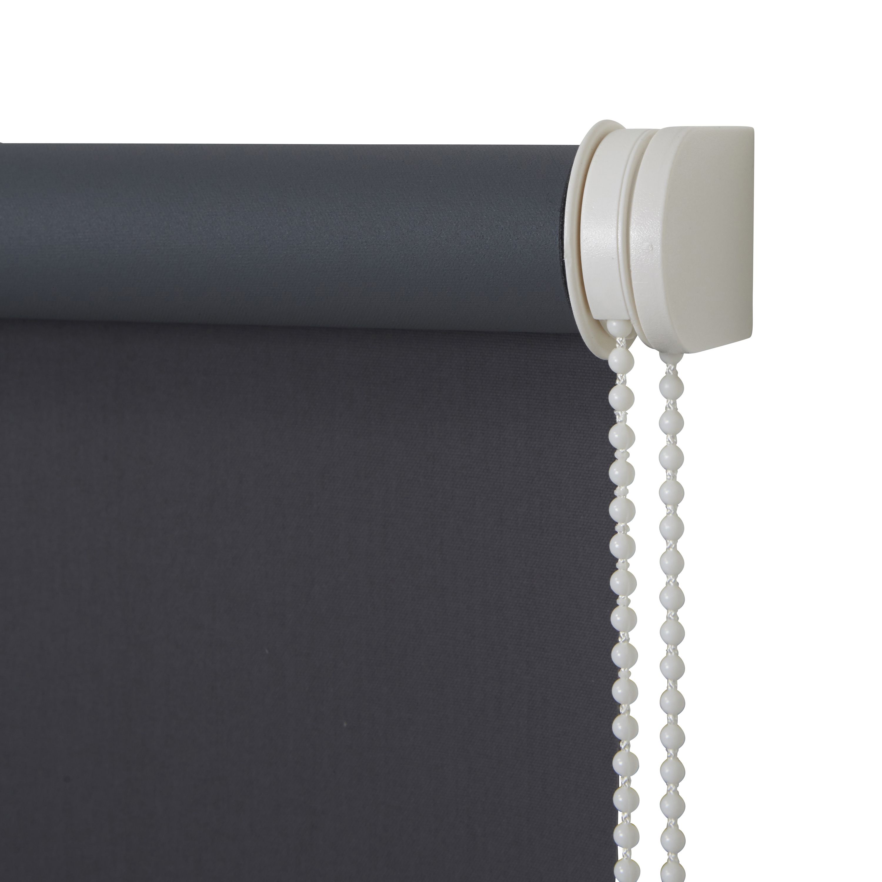 Boreas Corded Grey Plain Blackout Roller blind (W)90cm (L)180cm