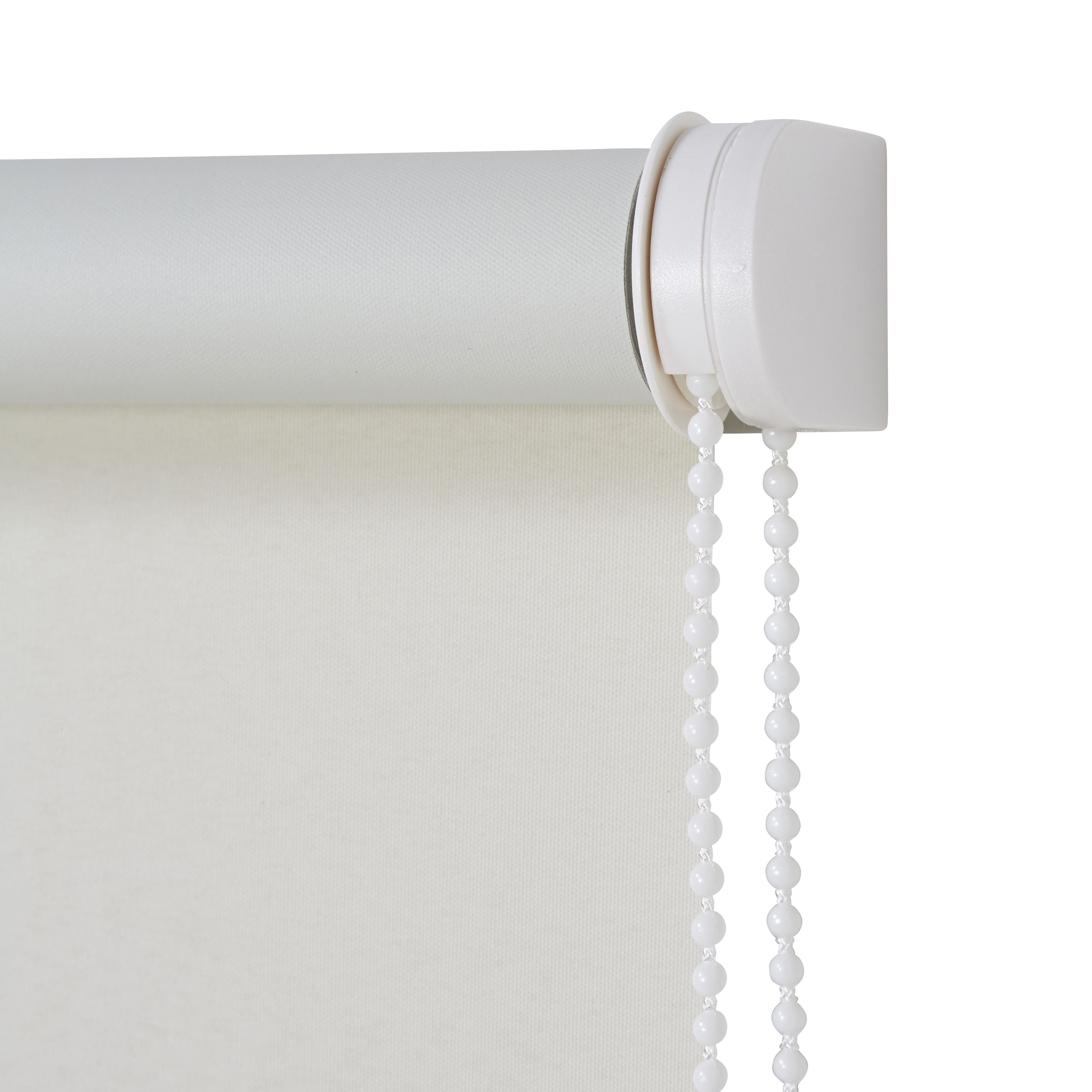Boreas Corded Ivory Plain Blackout Roller blind (W)120cm (L)180cm