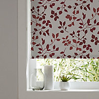 Boreas Corded Ivory & red Foliage Blackout Roller Blind (W)60cm (L)195cm